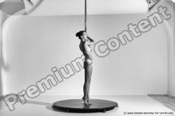 Nude Gymnastic poses Woman White Slim long brown Dancing Dynamic poses Pinup